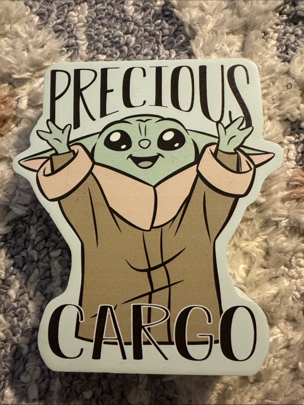 Star Wars Precious Cargo Baby Yoda Block Figure - Green and Brown